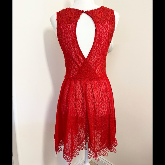 Gorgeous Free People red lace dress! - Picture 7 of 9